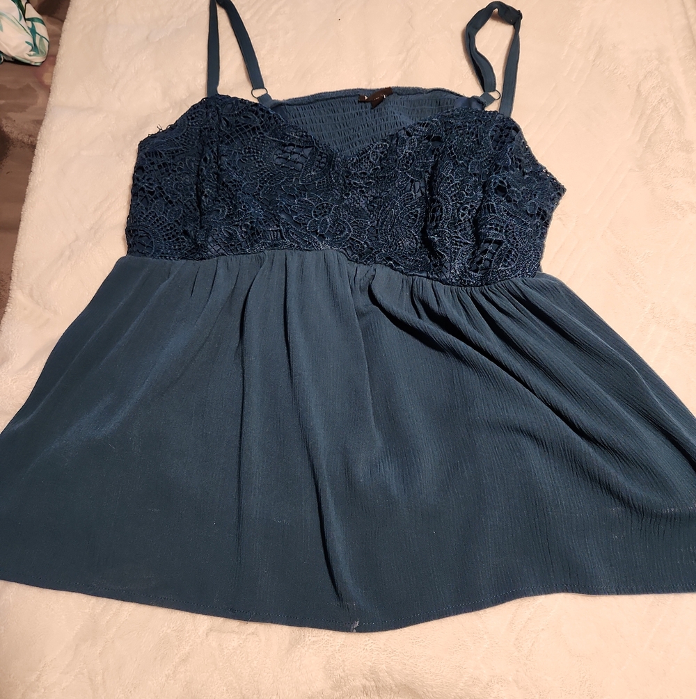 Torrid Teal Lace Bustier Tank